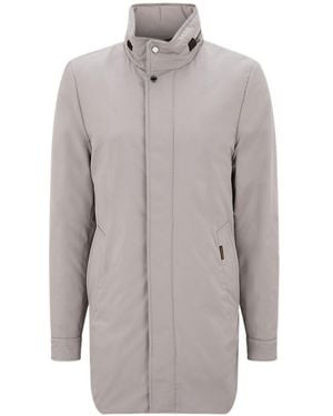 Moorer High-Neck Buttoned Coat - Gray