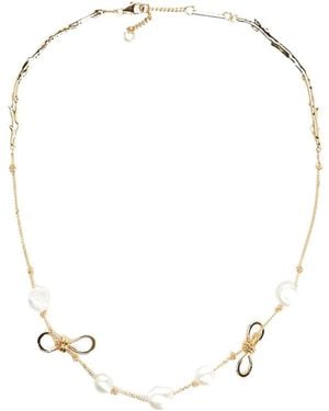 Marni Bow Chain Necklace - White