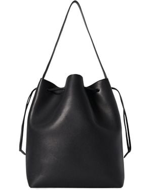 The Row Belvedere Drawstring Bucket Bag - Black