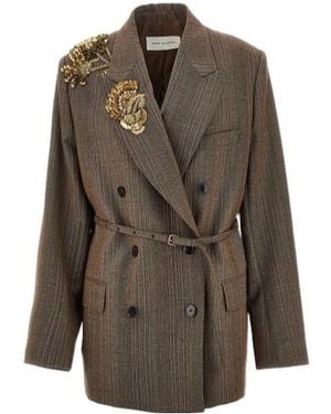 Dries Van Noten Double-Breasted Blazer - Green