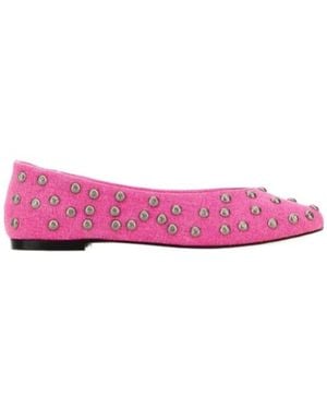 GIMAGUAS Studded Canvas Ballet Flats - Pink