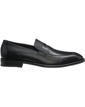 BOSS Textured-Tongue Loafers - Black