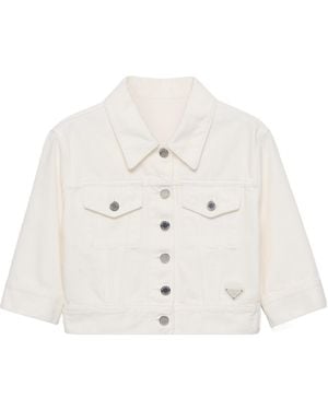 Prada Cropped Denim Jacket - White