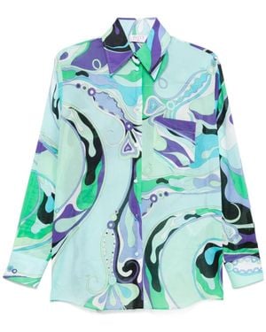 PUCCI Orchid Print Shirt - Blue
