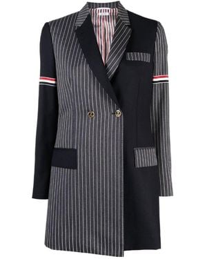 Thom Browne Patchwork Button-Up Blazer - Black