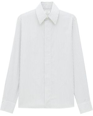 Saint Laurent Cotton Stripe Cassandre Shirt - White