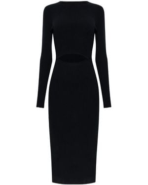 DIESEL Pelagos Cut-Out Ribbed Midi Dress - Black