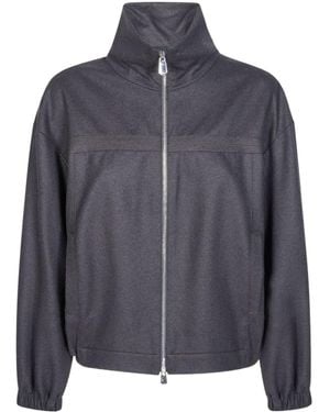 Pinko High Neck Zipped Bomber Jacket - Gray