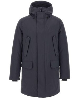 Save The Duck Elon Hooded Zip-Up Parka - Blue