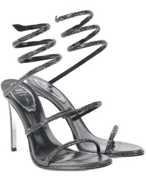 Rene Caovilla Cleo Embellished Leather Sandals - White