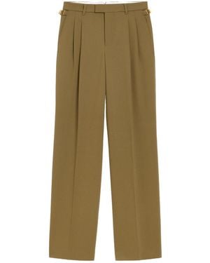 Ami Paris Pleated Tab Pants - Green