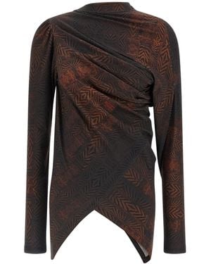 Kiko Kostadinov Simpson Draped Long-Sleeve Top - Black