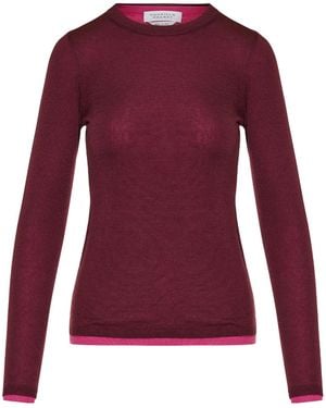 Gabriela Hearst Crewneck Long-Sleeved Top - Purple