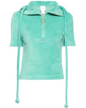Patou Half-Zip Terrycloth Polo Shirt - Green