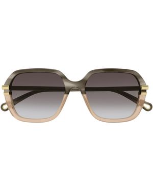 Chloé Chloé Eyewear Rectangle Frame Sunglasses - Multicolour