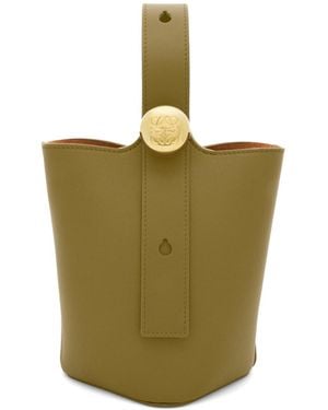 Loewe Pebble Mini Bucket Bag - Green