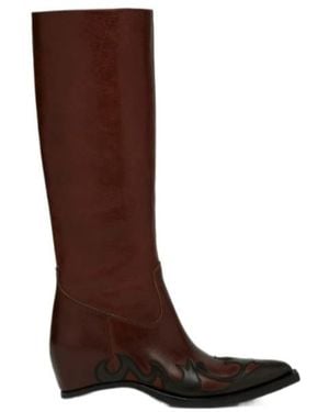 Maison Margiela Heel-Less Western Knee Boot - Brown