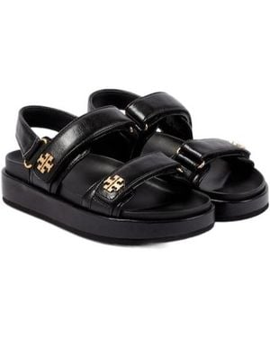 Tory Burch Kira Leather Platform Sandals - Black