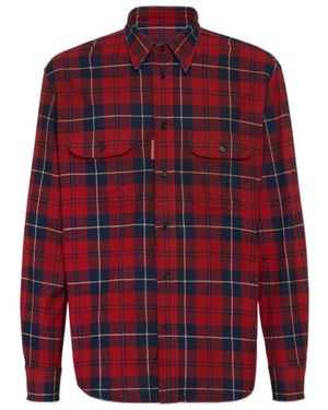 DSquared² Checked-Pattern Shirt - Red