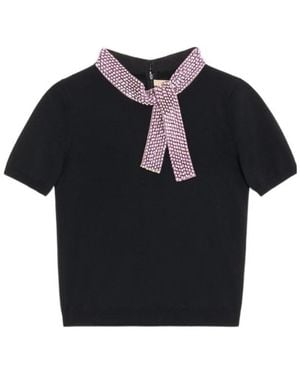 Valentino Short-Sleeved Knitwear - Black