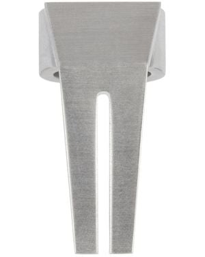 Rick Owens Open Trunk Logo Engraved Ring - Grey