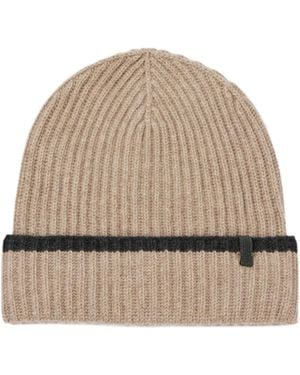 Brunello Cucinelli Ribbed-Knit Cashmere Beanie - Natural
