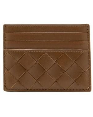Bottega Veneta Intrecciato Credit Card Case - Brown