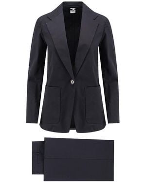 Aspesi Single-Breasted Wide-Leg Suit - Blue