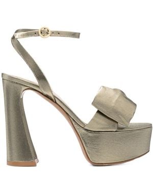 Gianvito Rossi Bow-Detailed Platform Sandals - Metallic