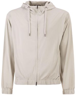 Herno Zip-Up Hooded Bomber Jacket - Gray
