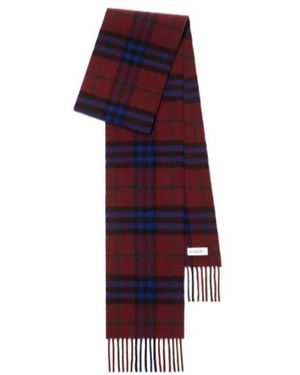 Burberry Narrow Check Cashmere Scarf - Red