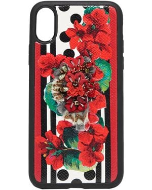 Dolce & Gabbana Floral Decal Phone Case - Red