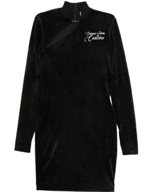 Versace Jeans Couture Couture Logo Strap-Buckle Mini Dress - Black