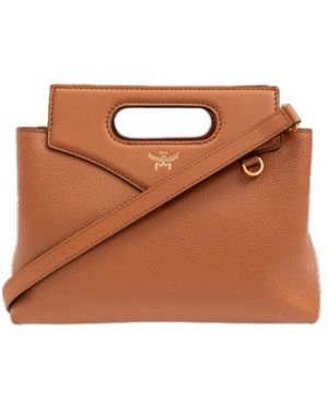 MCM Soft Diamond Embossed Tote Bag - Brown