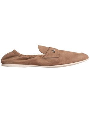 Dolce & Gabbana Logo-Plaque Loafers - Brown