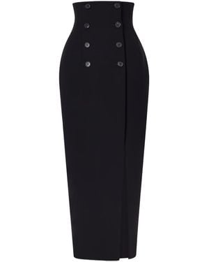 KHAITE Luiza Crepe Skirt - Black