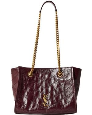 Saint Laurent Quilted Tote Bag - Purple