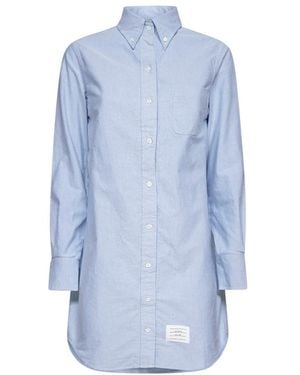 Thom Browne Rwb Trim Shirt Dress - Blue