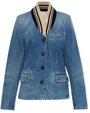 Dries Van Noten Fitted Denim Blazer - Blue
