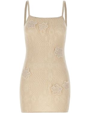 MC2 Saint Barth Artie Crochet Knitted Dress - Natural