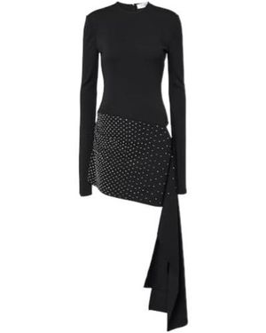 The Attico Sash Embellished Minidress - Black