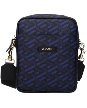 Versace Logo Shoulder Bag - Blue