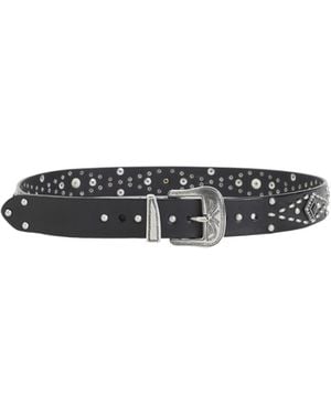 Golden Goose Stud-Embellished Buckle Belt - White