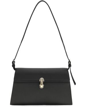 SAVETTE Symmetry Foldover Top Shoulder Bag - Black