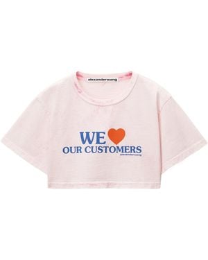 Alexander Wang We Love Our Customers Cropped T-Shirt - Pink