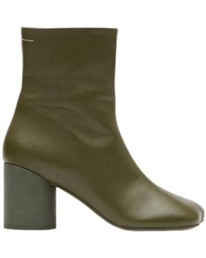 MM6 by Maison Margiela Anatomic Leather Ankle Boots - Green