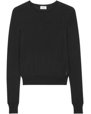 Saint Laurent Cassandre Crewneck Jumper - Black