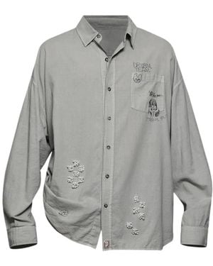 Paly Hollywood Oversized Long-Sleeved Shirt - Grey