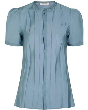 Lemaire Minimalist Ruched Satin Shirt - Blue