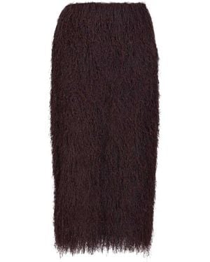 Dries Van Noten Sokna Fringed Skirt - Purple